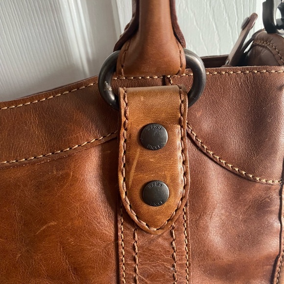 Frye Cognac Melissa zip leather satchel - Picture 5 of 11